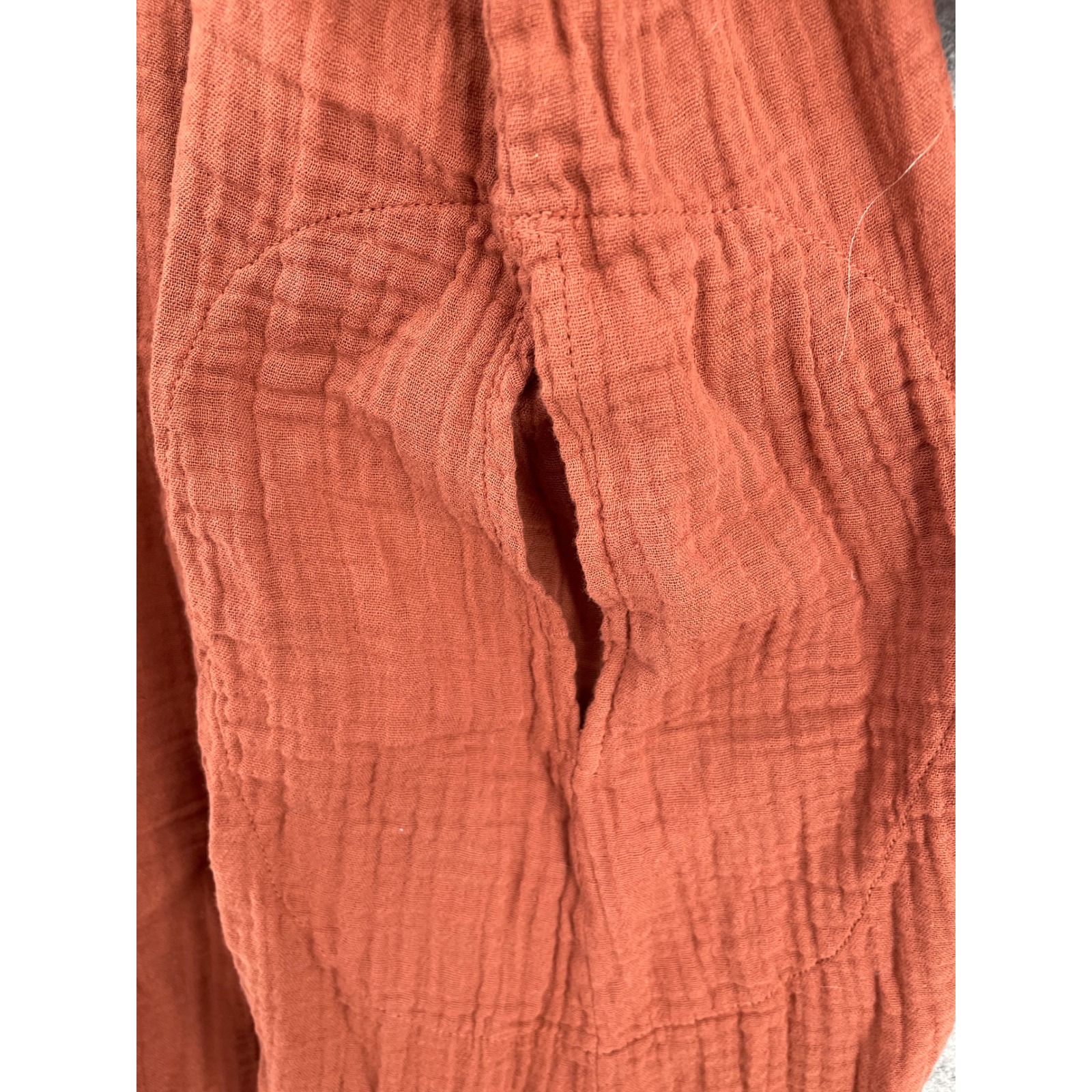 Ocean+Main Women's Tunic Dress Boho Rust Orange Cotton Gauze Xs — image 5 of 6